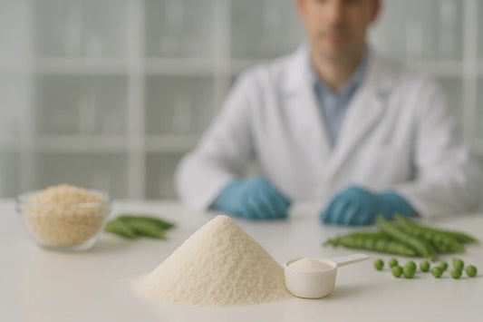 Wissenschaftliches Labor mit Pulver als Symbol für pflanzliches Kollagen